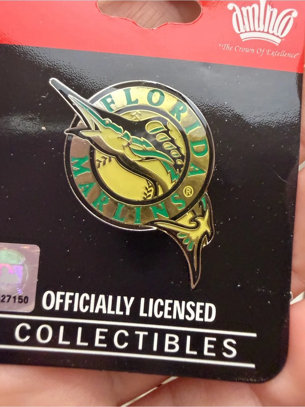 Aminco Florida Marlins Enamel Pin in Green & Gold